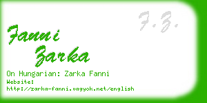 fanni zarka business card